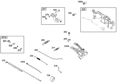 Controls Group Diagram and Parts List for 386447-0425-G1 200000 - 399999 Briggs and Stratton Engine